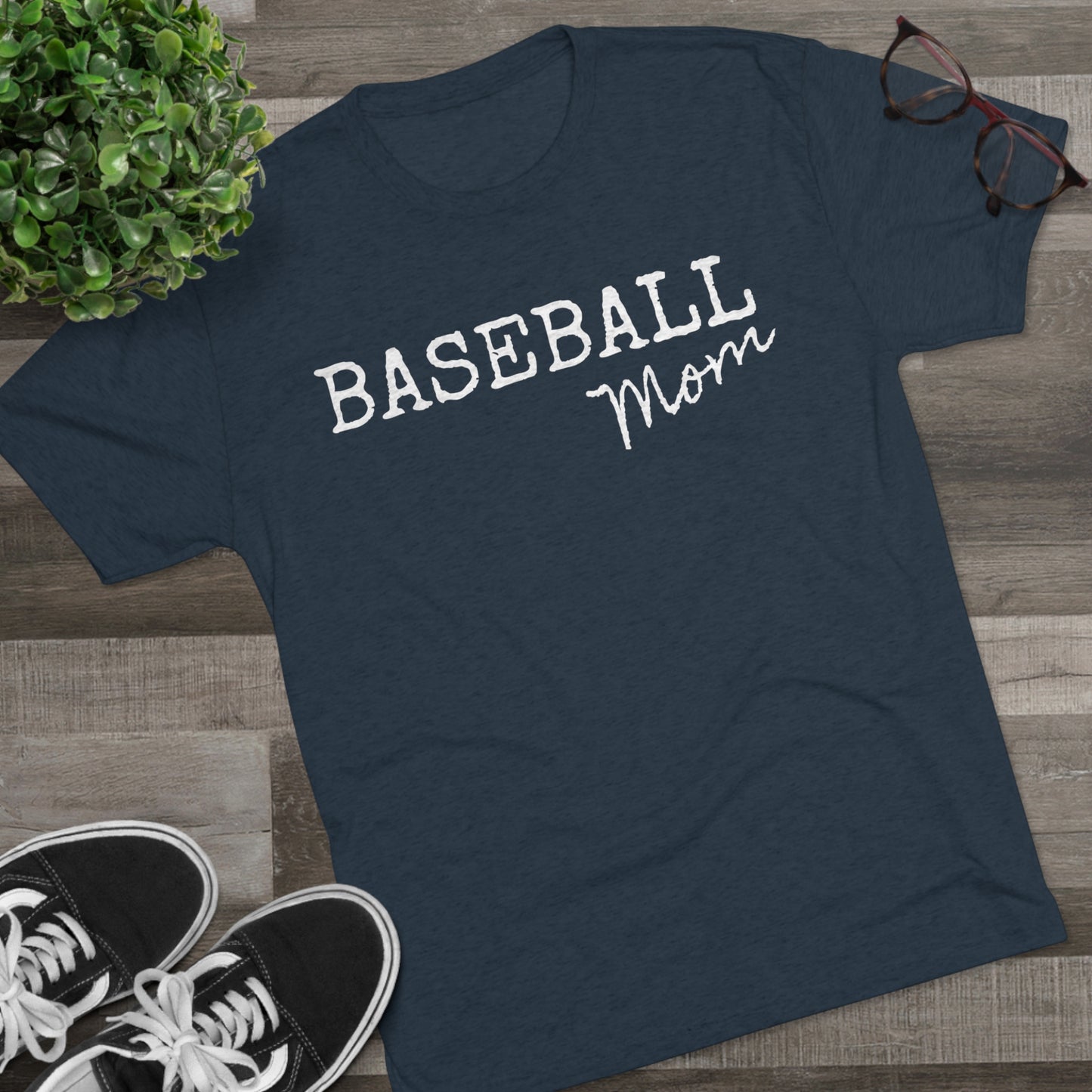 Baseball Mom - Ultimate Soft Tri-Blend Baseball T-Shirt - Light & Comfortable - Perfect Fit for Fans