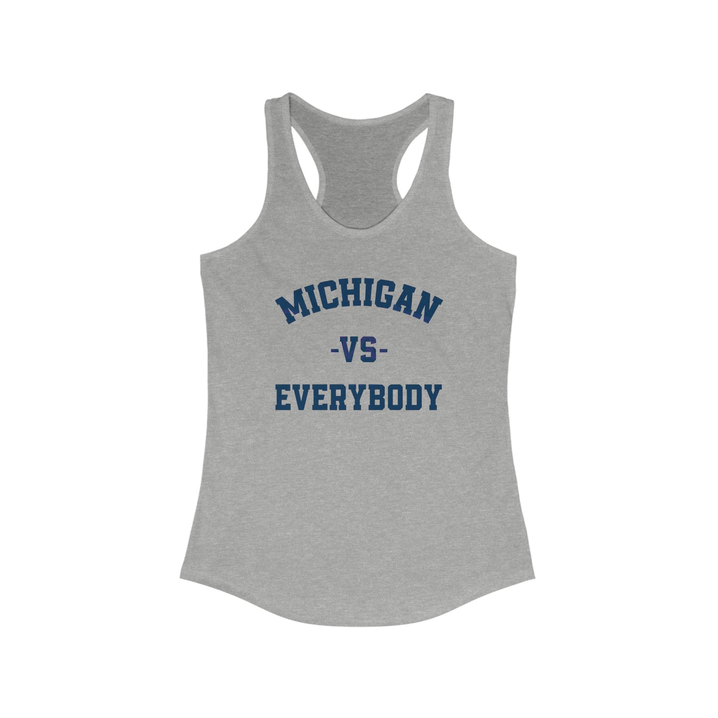 Michigan vs Everbody Racerback Tank Top with High-Quality Print: Lightweight, Comfy, and Stylish | Ideal for Active Lifestyles