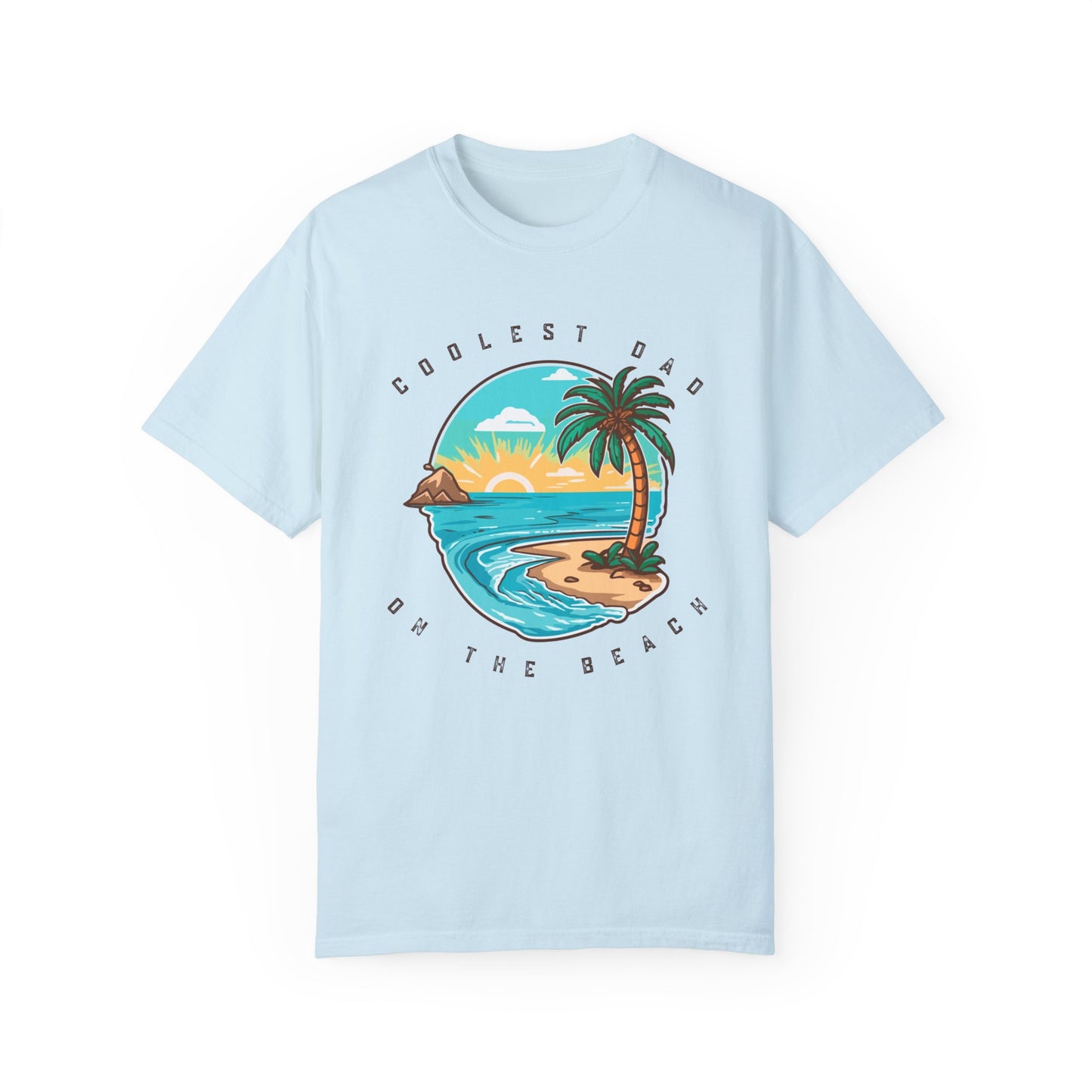 Coolest Dad on the Beach T-Shirt - Comfort Colors 1717, Ultra-Soft Ring-Spun Cotton, Relaxed Fit