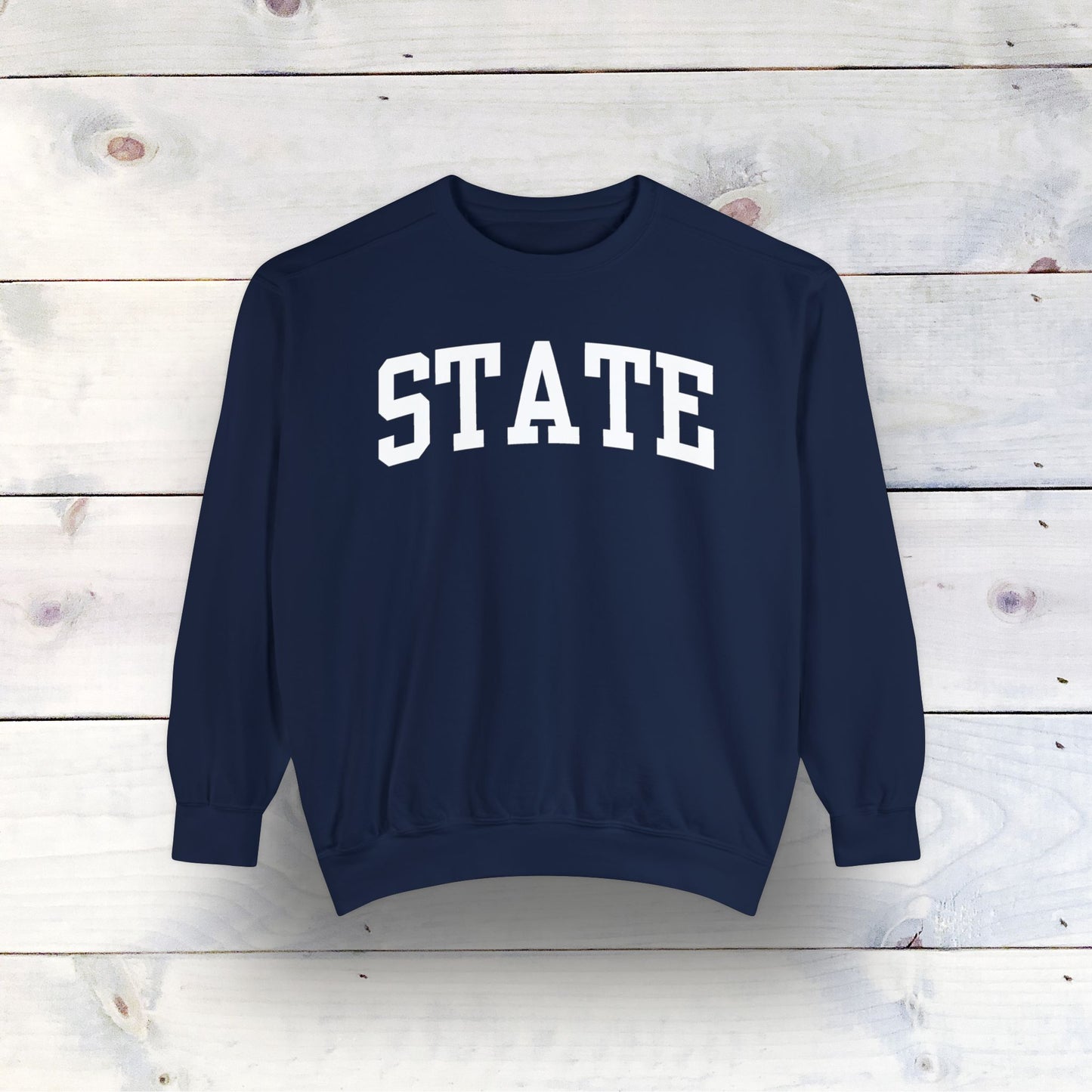 Eco-Friendly STATE Garment-Dyed Sweatshirt - Sustainable Ring-Spun Cotton & Polyester Blend