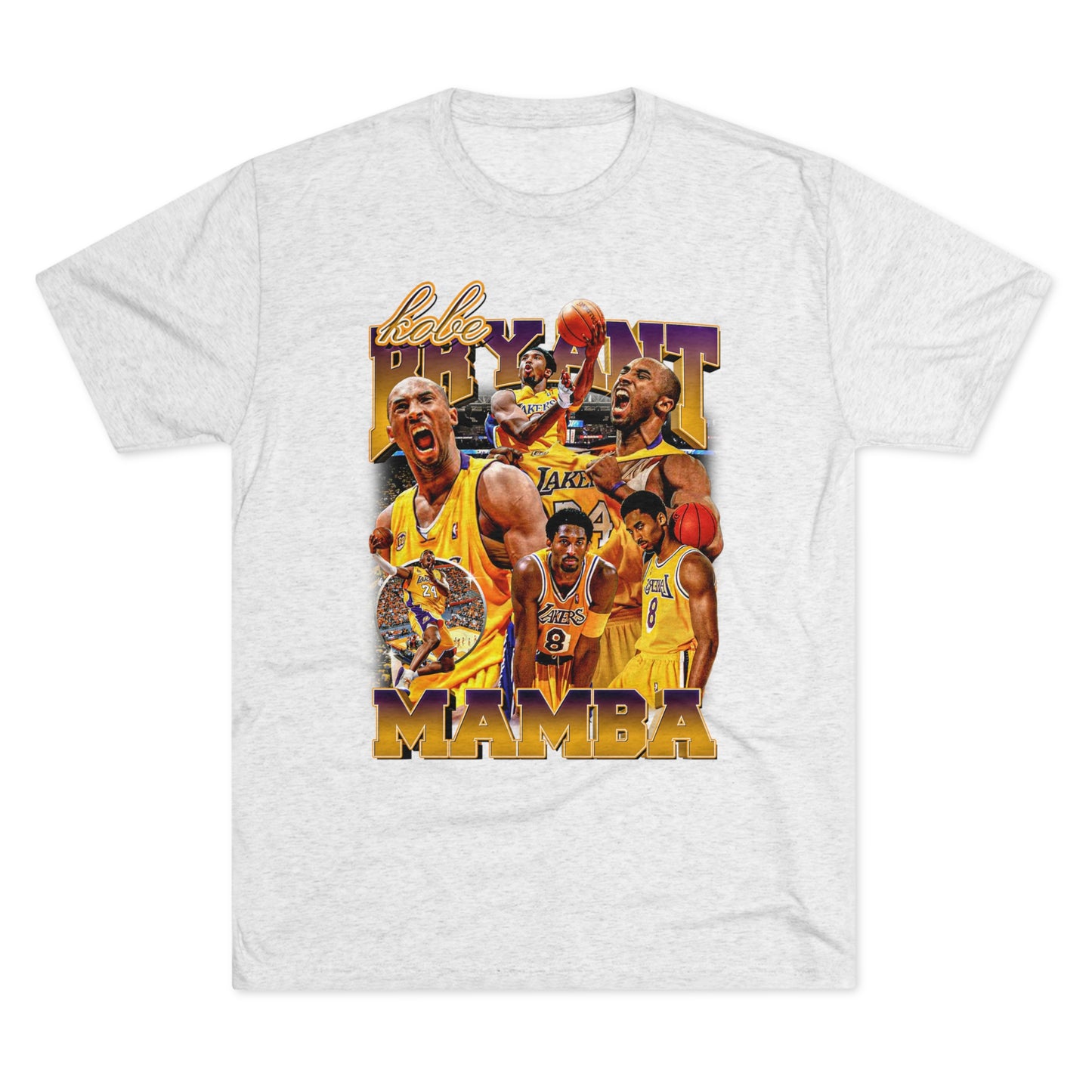 Kobe Bryant Retro Vibes Tri-Blend T-Shirt - Vintage-Inspired Ultra-Soft Basketball Legend Tee