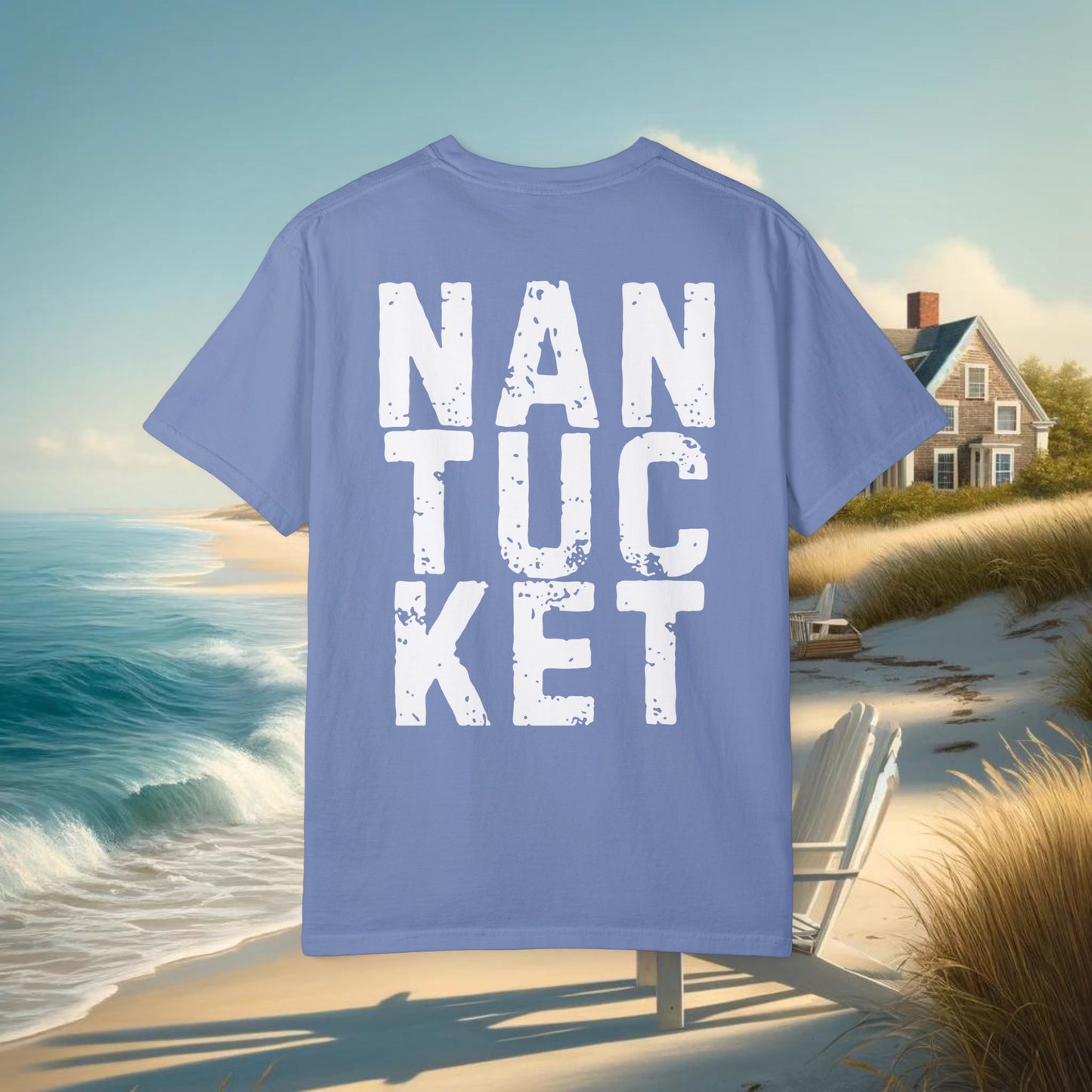 Nantucket Summer Vibes T-Shirt - Comfort Colors 1717, 100% Ring-Spun Cotton, Relaxed Fit