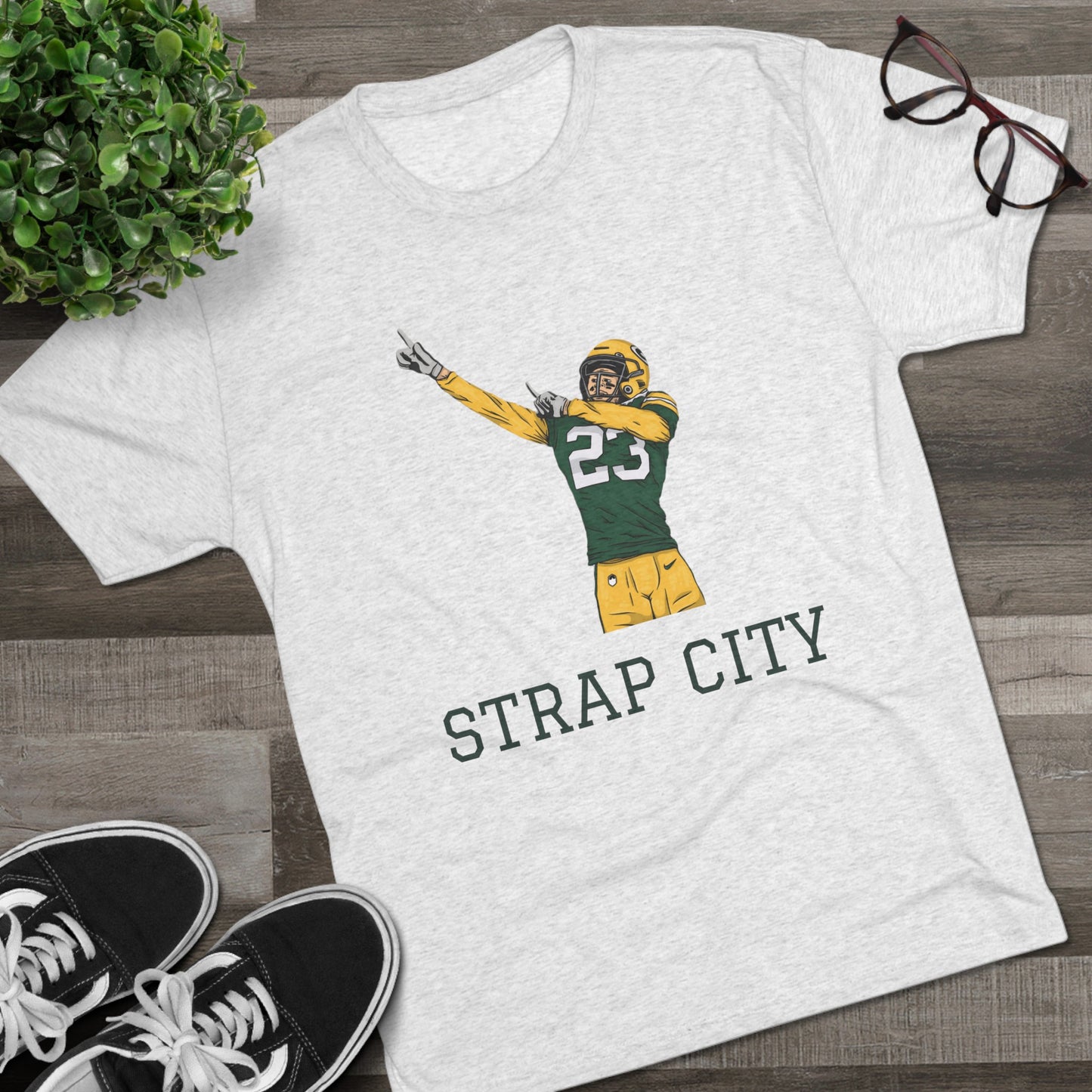 Green Bay Packers - Jaire Alexander - Strap City Saying Tee - Premium Quality, Unbeatable Comfort, and Casual Elegance for True Fans!