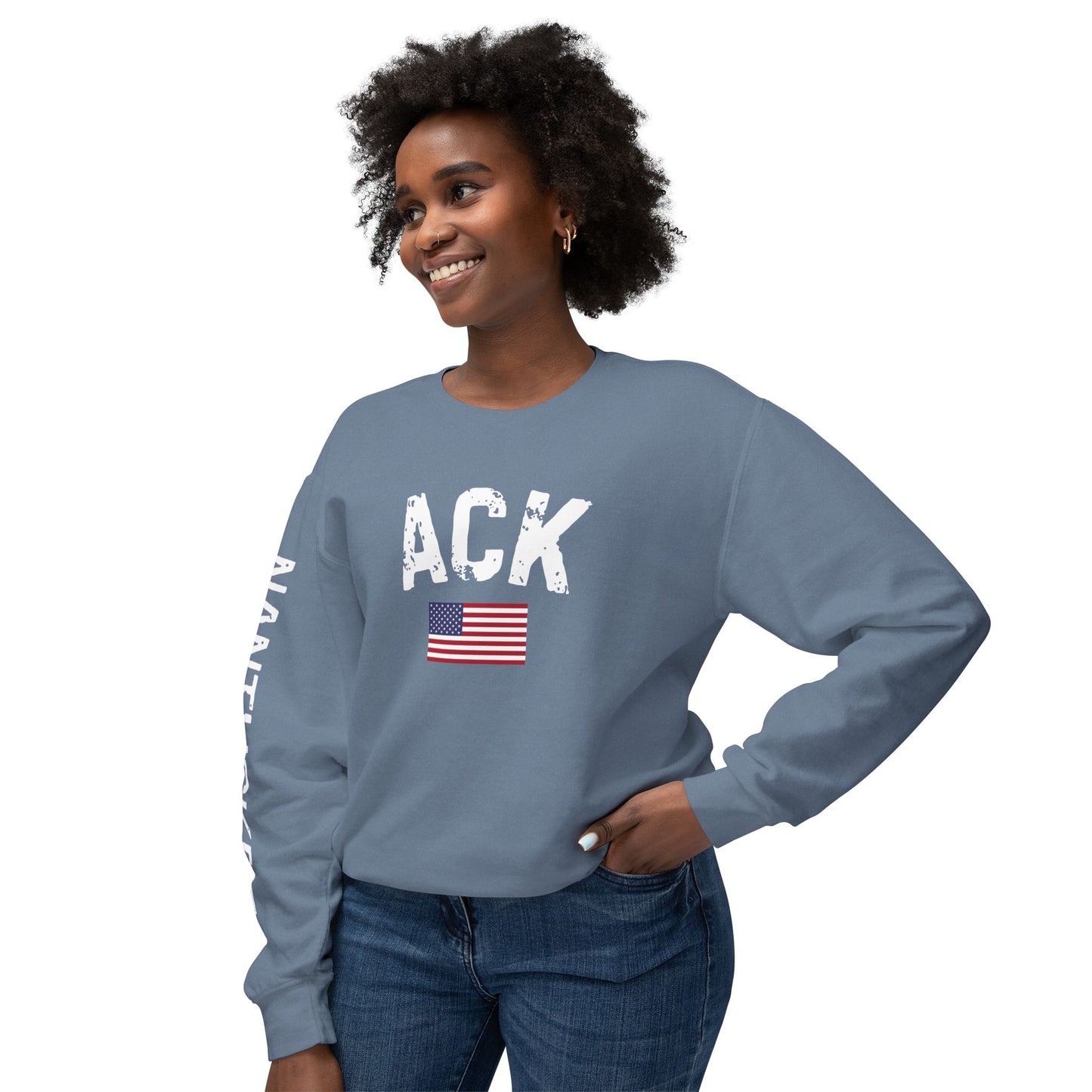 Nantucket Inspired Crewneck Sweatshirt - Soft Ring-Spun Cotton with ACK & Nantucket Design