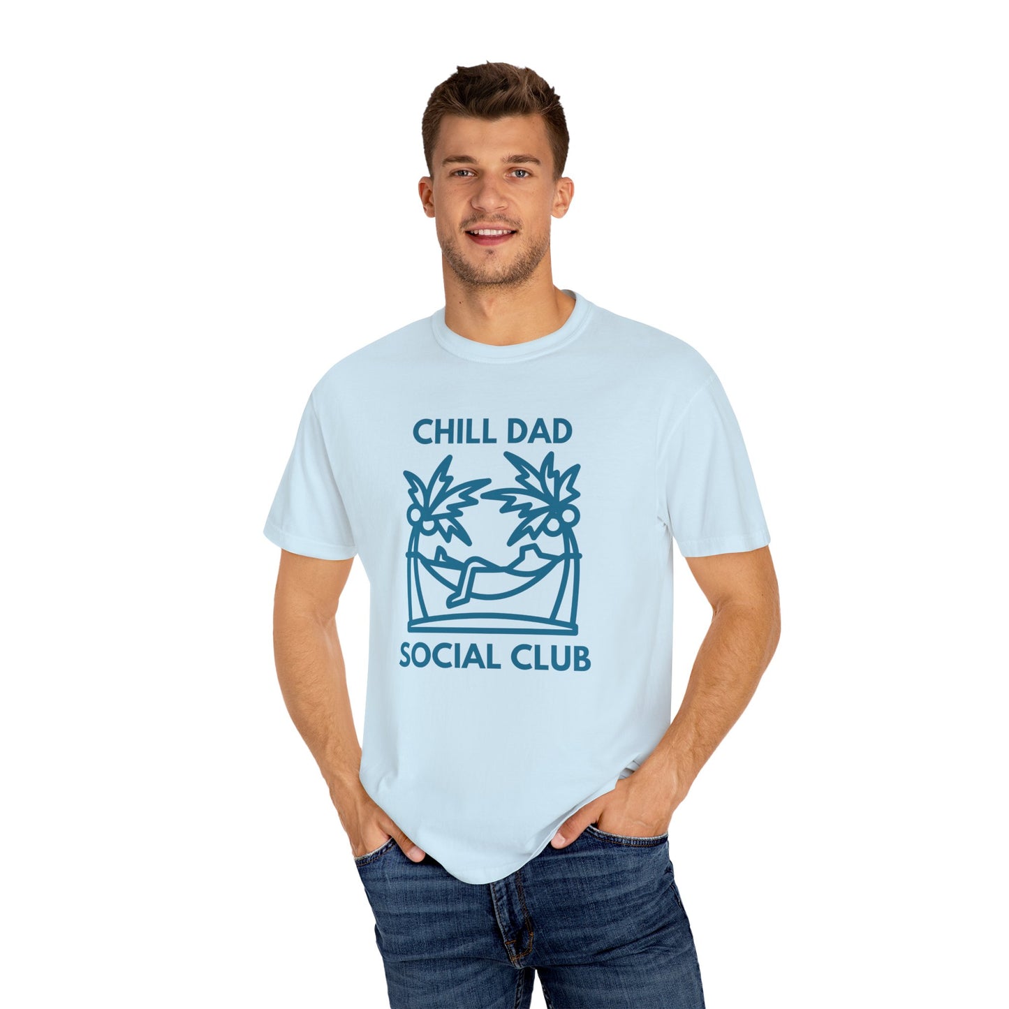 Chill Dad Social Club T-Shirt - Comfort Colors 1717, Ultra-Soft Ring-Spun Cotton, Relaxed Fit