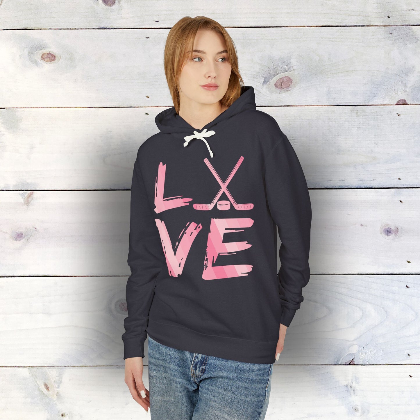 Hockey LOVE Lightweight Unisex Hoodie – 100% Ethically Sourced Cotton & Sustainable Style