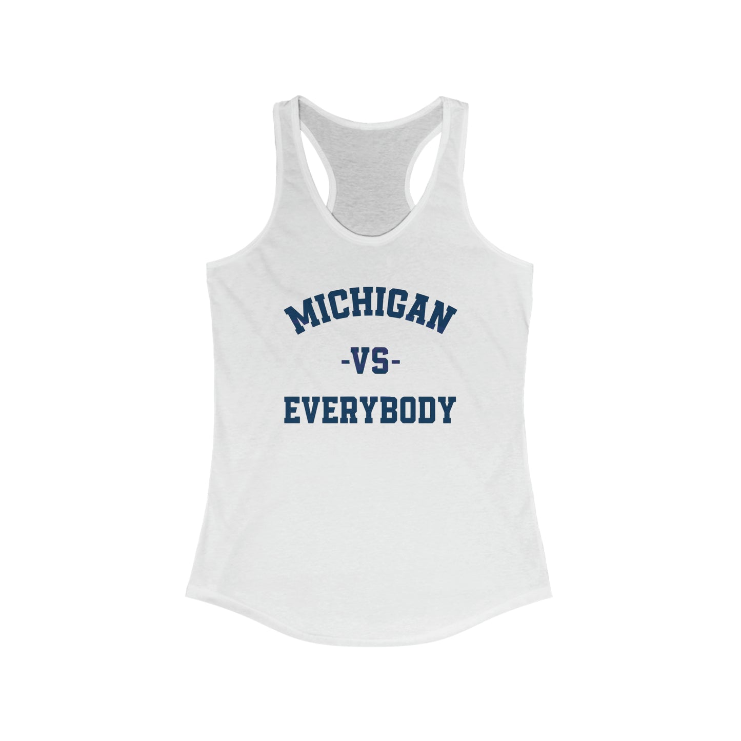 Michigan vs Everbody Racerback Tank Top with High-Quality Print: Lightweight, Comfy, and Stylish | Ideal for Active Lifestyles