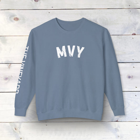 Martha's Vineyard Inspired Crewneck Sweatshirt - Soft Ring-Spun Cotton with MVY & The Vineyard Design