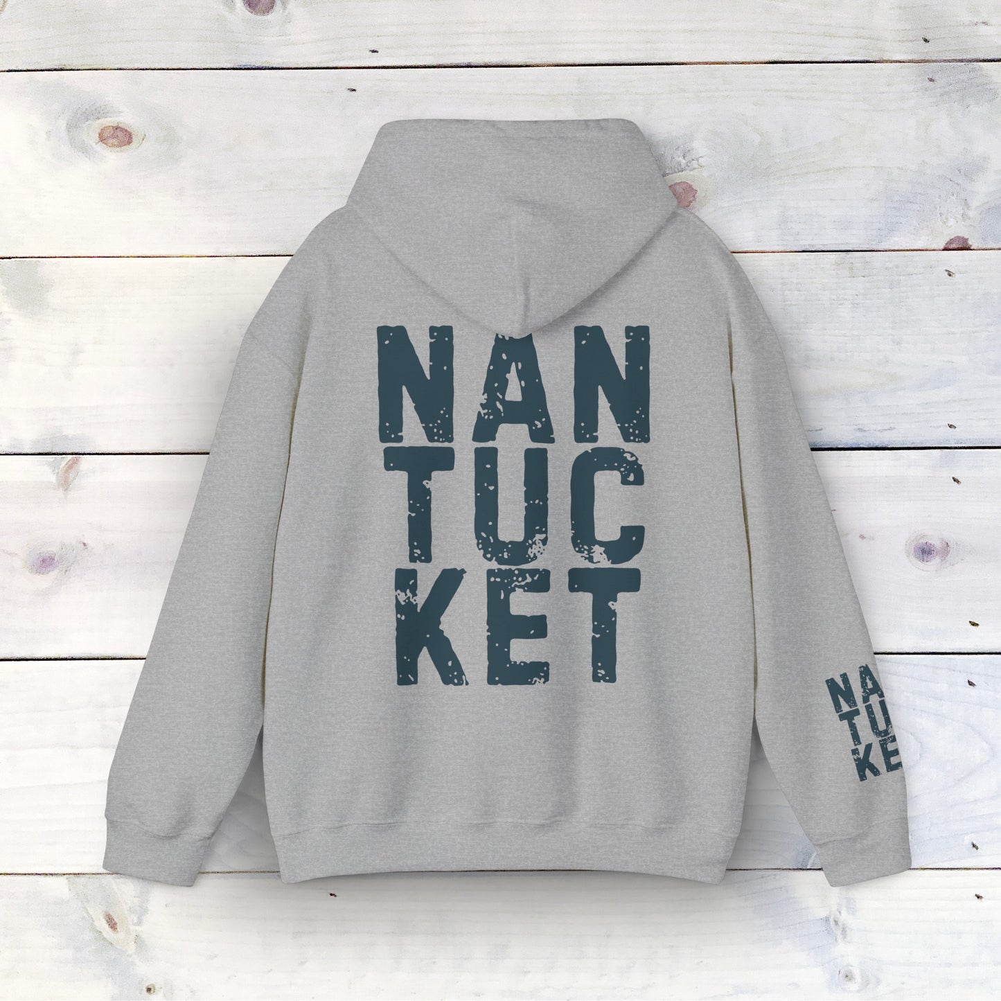 Nantucket Bold Lettering Hoodie - Cozy Unisex Heavy Blend