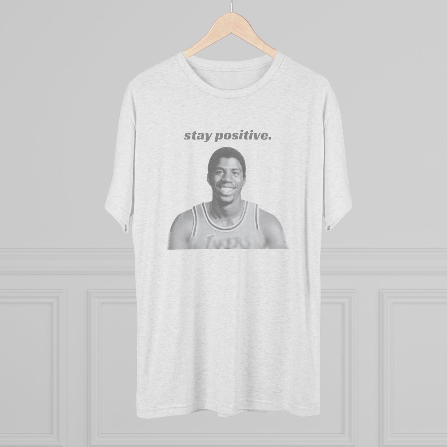 Magic Johnson 'Stay Positive' Tri-Blend T-Shirt - Ultra-Soft & Inspirational