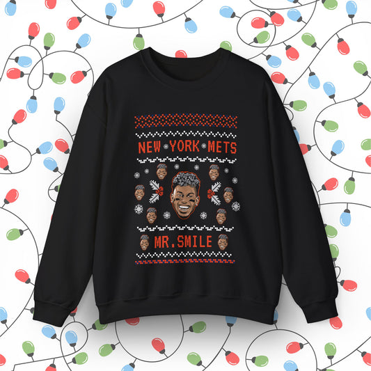 Mr. Smile Ugly Christmas Sweater - Unisex Heavy Blend™ Crewneck Sweatshirt