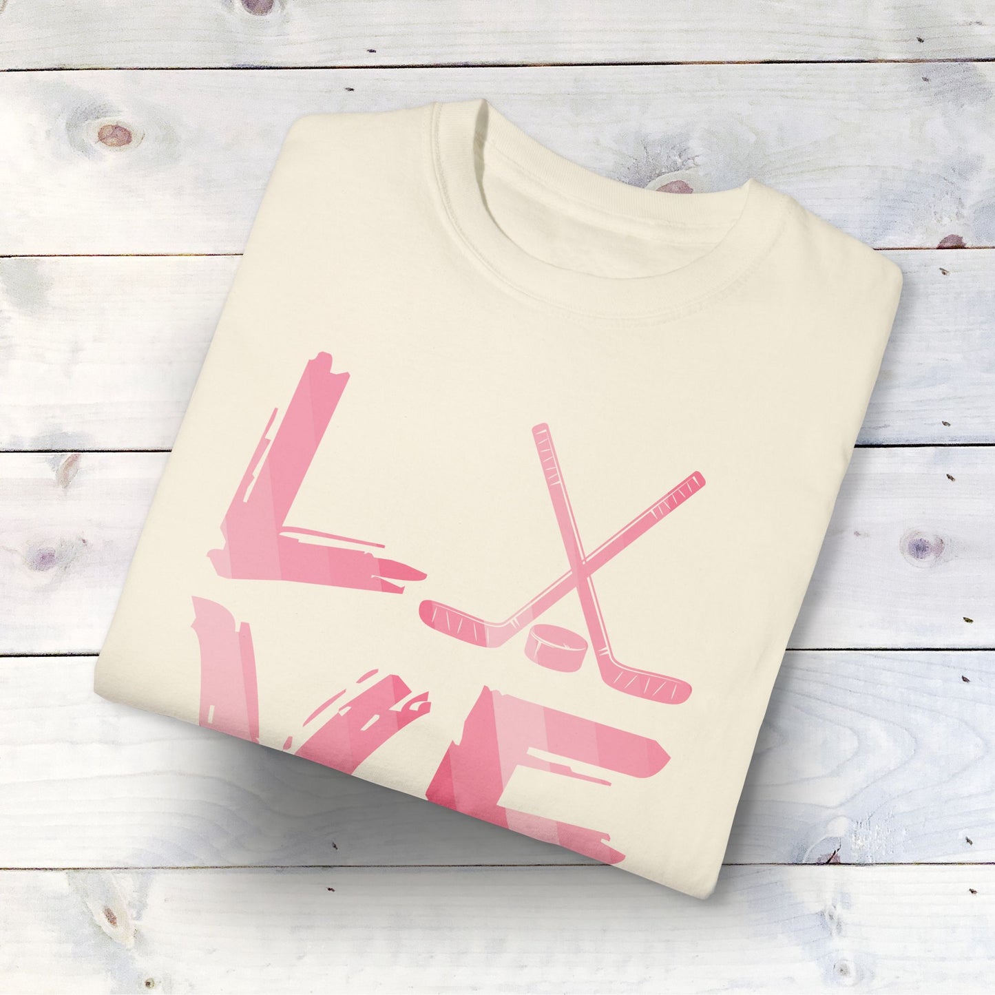 Eco-Friendly Hockey LOVE Unisex T-Shirt | 100% US Ring-Spun Cotton