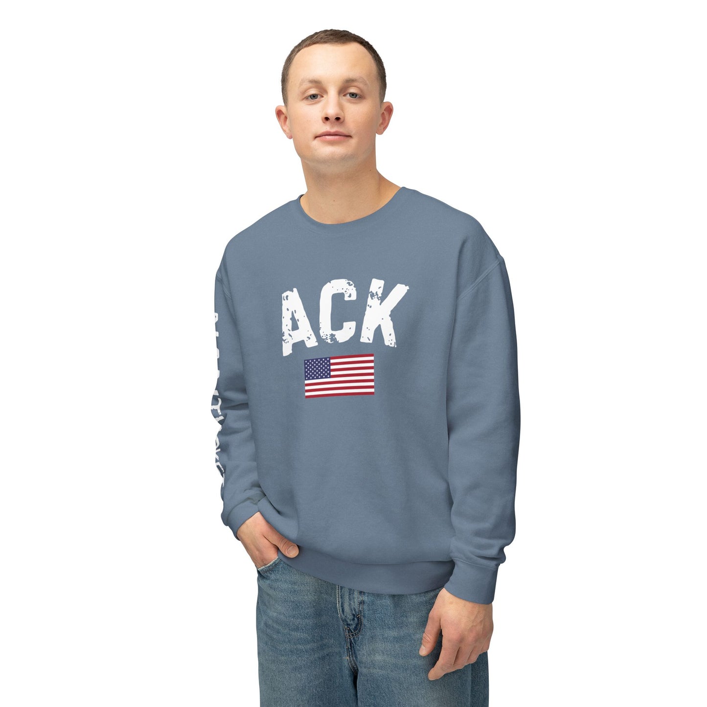 Nantucket Inspired Crewneck Sweatshirt - Soft Ring-Spun Cotton with ACK & Nantucket Design