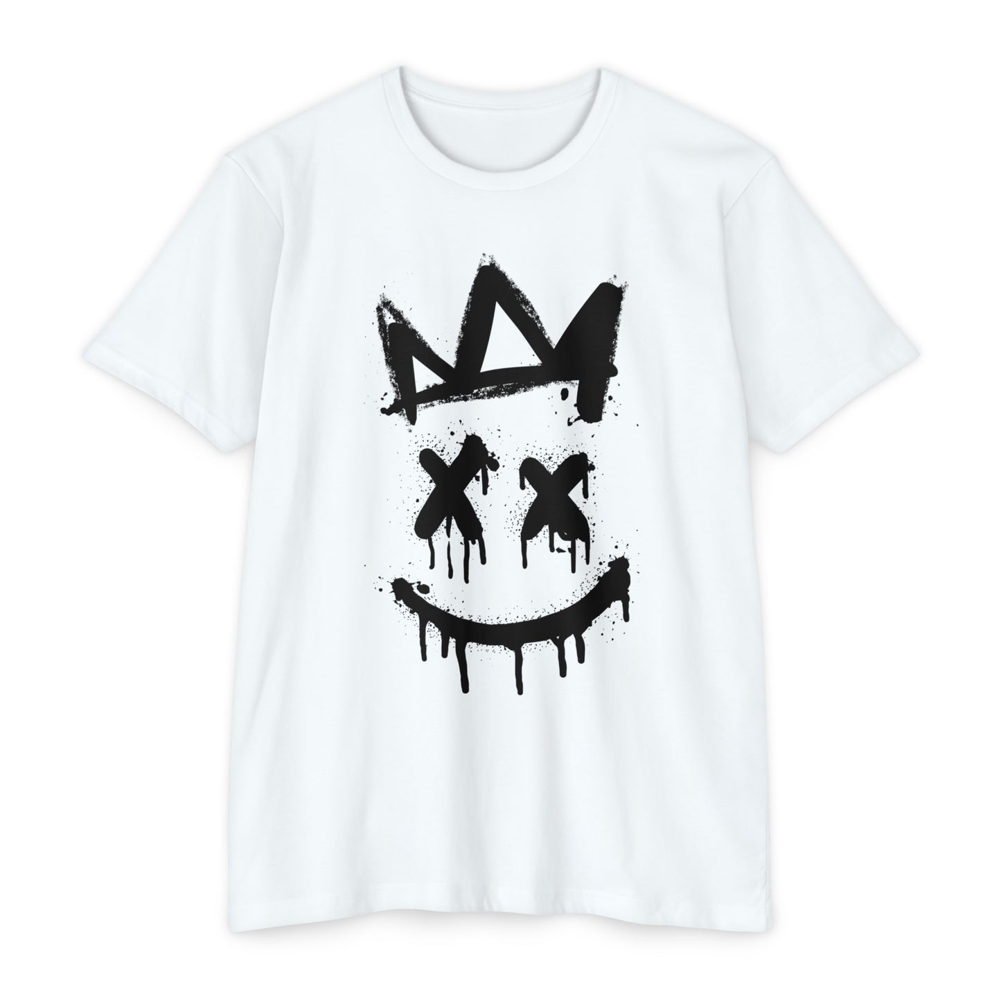 Crown Smiley Unisex CVC Jersey Tee - Urban Streetwear Essential, Soft Cotton-Poly Blend