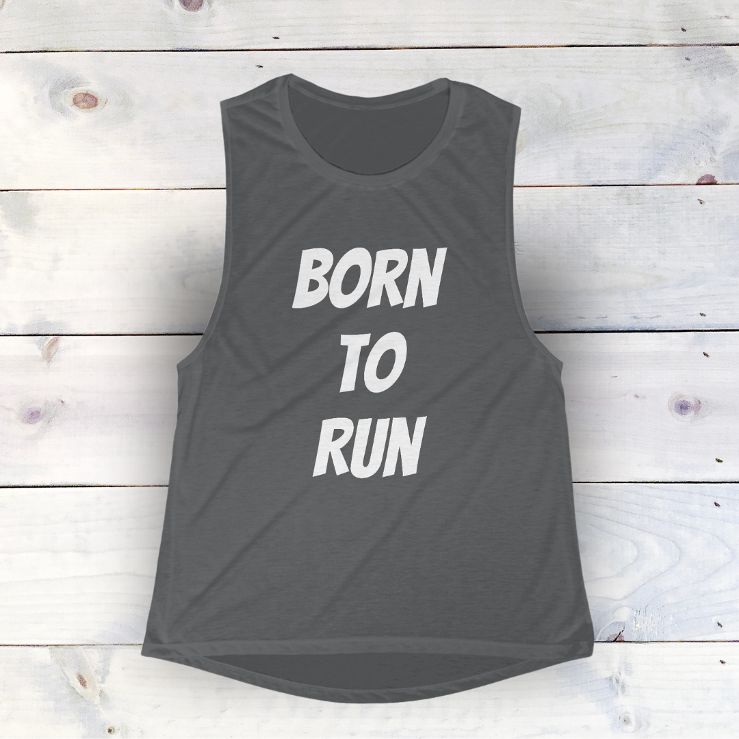 Born to Run - Women's Flowing Breeze Muscle Tee: Lightweight, Versatile, and Comfortable