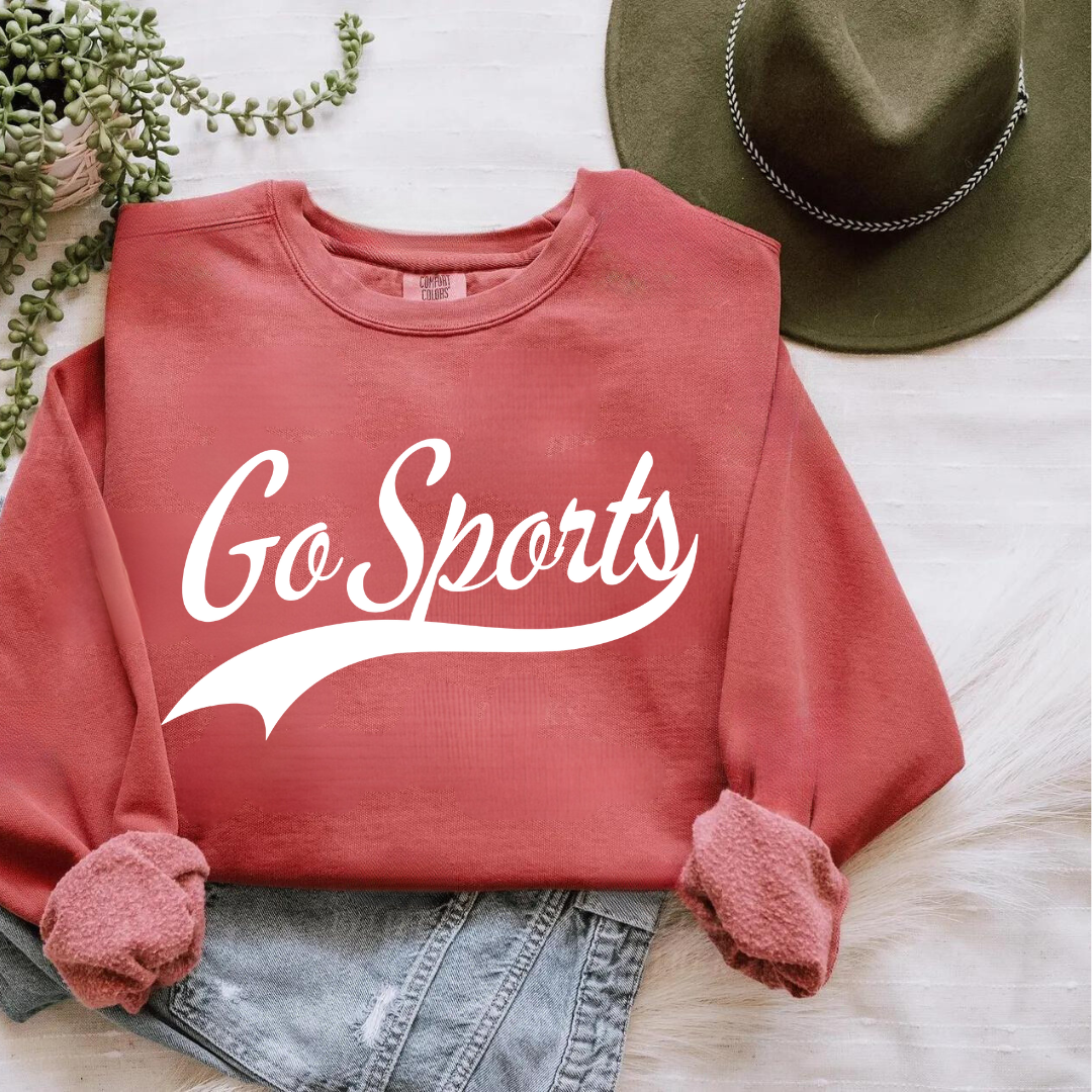 Eco-Friendly Go Sports Garment-Dyed Sweatshirt - Sustainable Ring-Spun Cotton & Polyester Blend