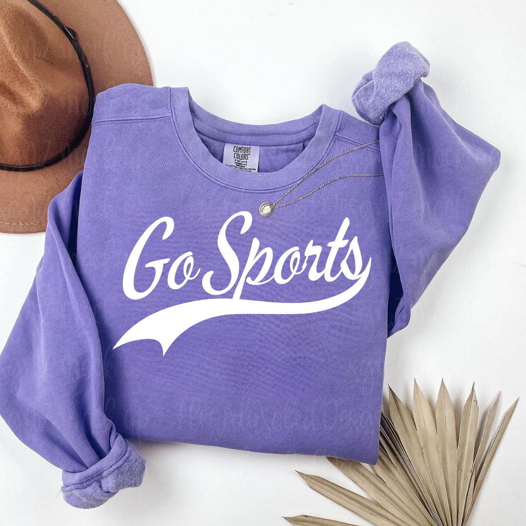 Eco-Friendly Go Sports Garment-Dyed Sweatshirt - Sustainable Ring-Spun Cotton & Polyester Blend