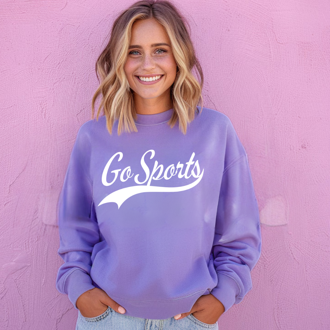 Eco-Friendly Go Sports Garment-Dyed Sweatshirt - Sustainable Ring-Spun Cotton & Polyester Blend