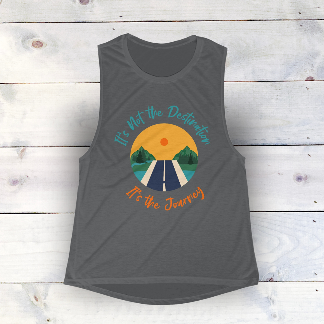 The Journey - Women's Flowing Breeze Muscle Tee: Lightweight, Versatile, and Comfortable