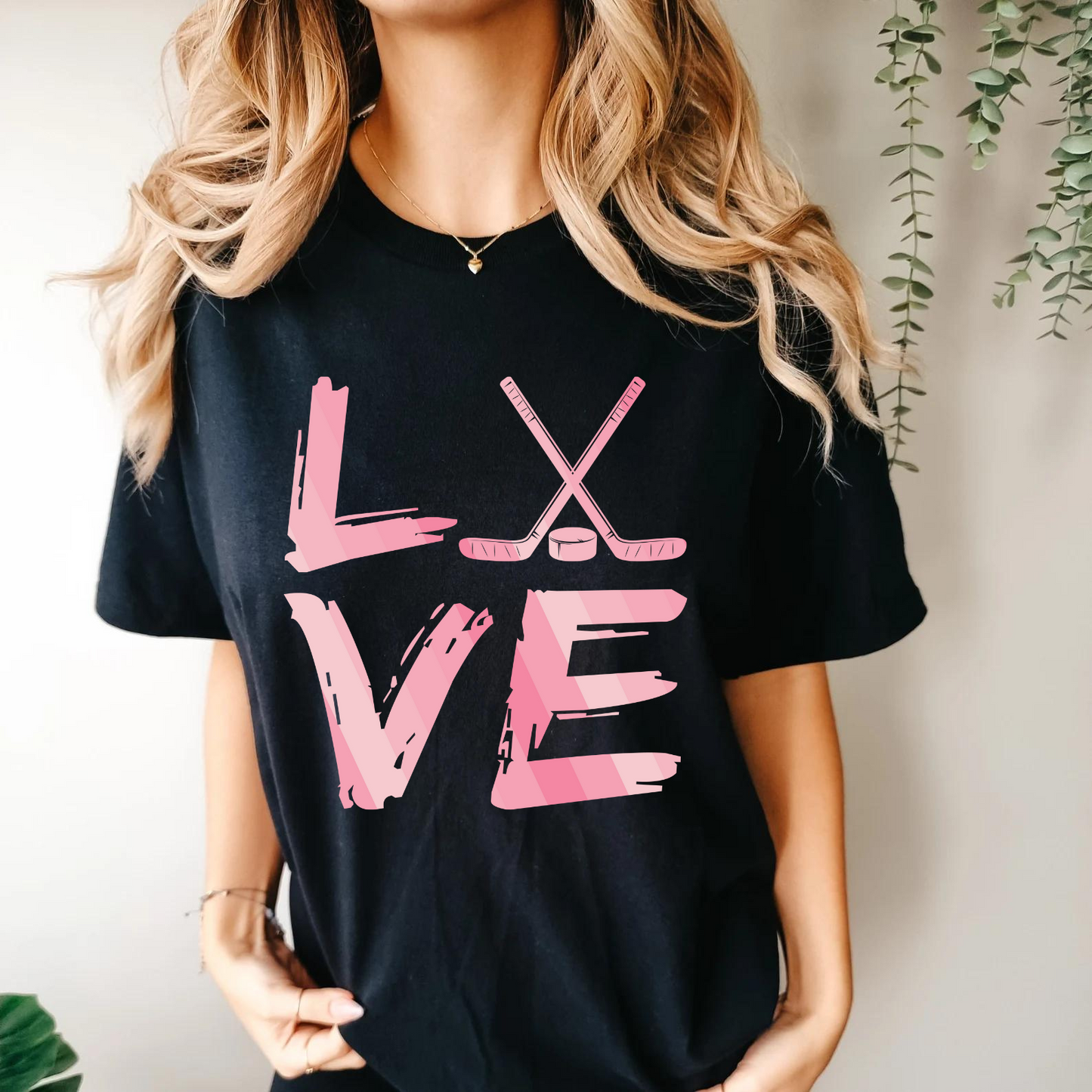 Eco-Friendly Hockey LOVE Unisex T-Shirt | 100% US Ring-Spun Cotton