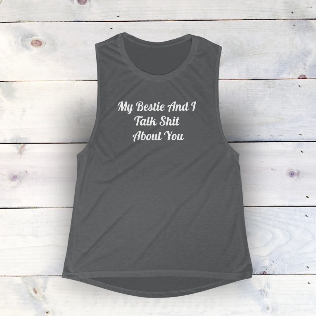 My Bestie and I - Women's Flowy Scoop Muscle Tank