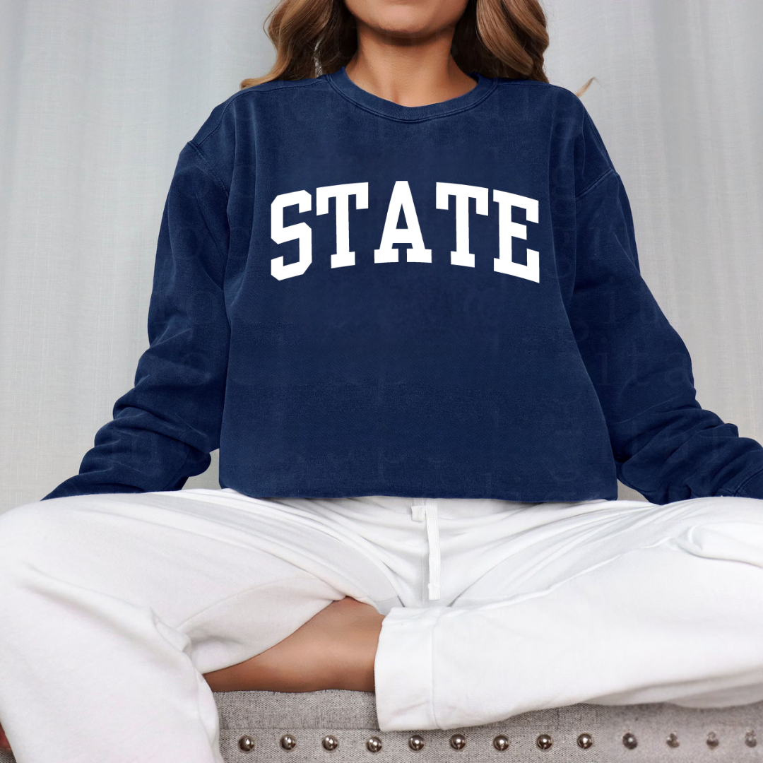 Eco-Friendly STATE Garment-Dyed Sweatshirt - Sustainable Ring-Spun Cotton & Polyester Blend