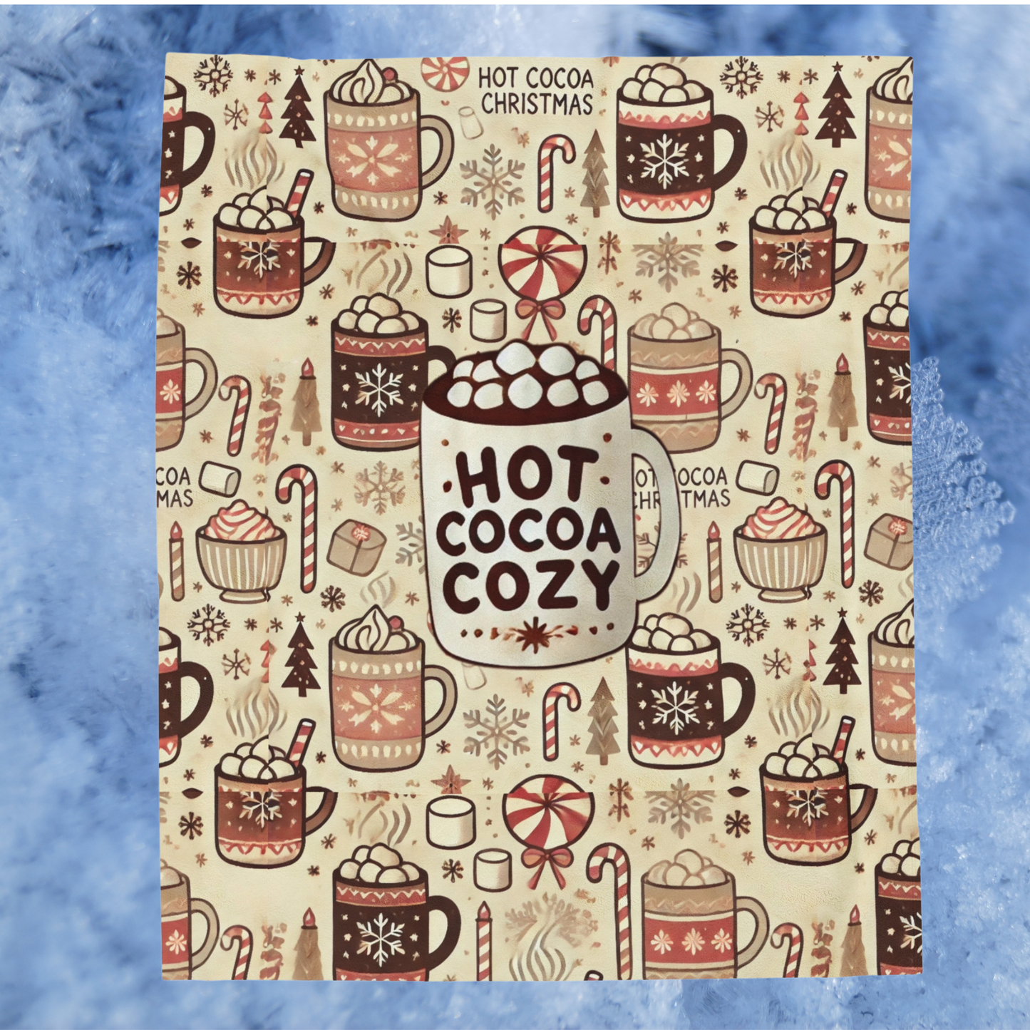 Hot Cocoa COZY - Velveteen Plush Blanket