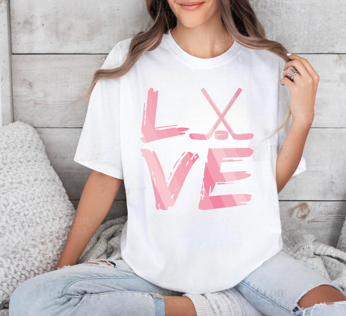 Eco-Friendly Hockey LOVE Unisex T-Shirt | 100% US Ring-Spun Cotton