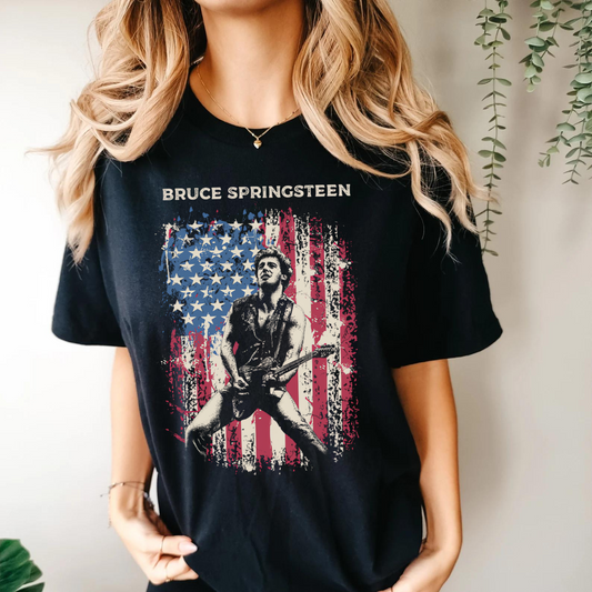 Bruce Springsteen Women's Oversized T-Shirt - Comfort Colors 1717, 100% Ring-Spun Cotton, Black