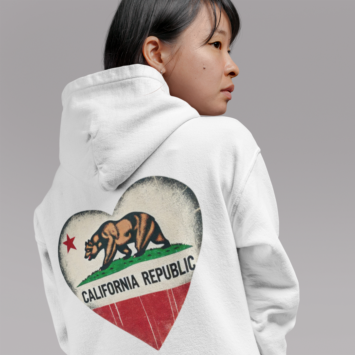 California Republic Heart Hoodie – Vintage Design Supporting Wildfire Relief