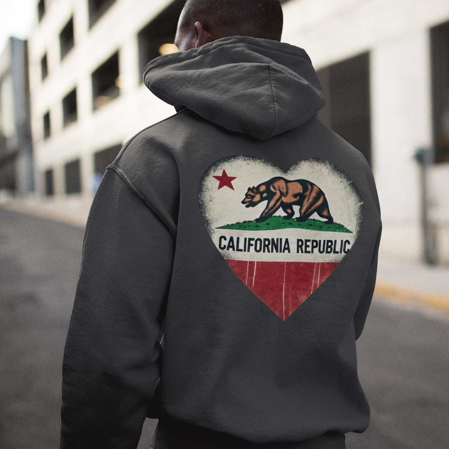 California Republic Heart Hoodie – Vintage Design Supporting Wildfire Relief