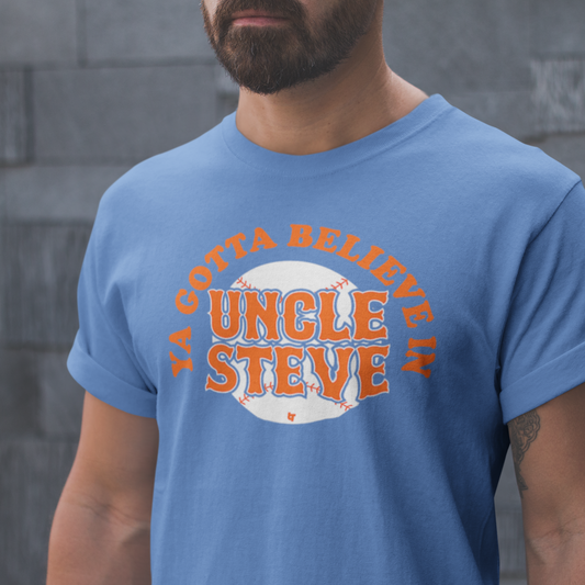 Uncle Steve Tribute T-Shirt - Soft Tri-Blend Fabric - Essential Mets Fan Apparel