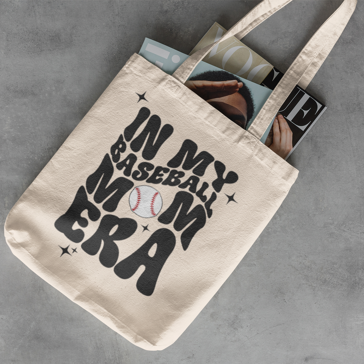 Baseball Mom Era Cotton Canvas Tote Bag - Durable & Stylish, Perfect for Game Day Essentials
