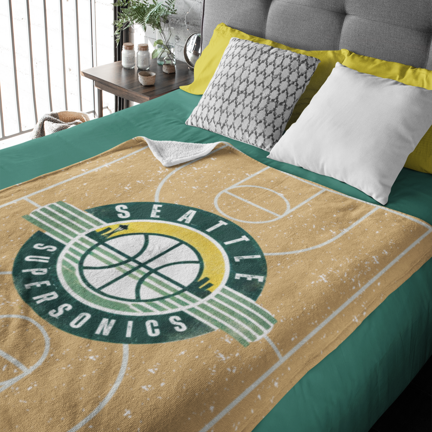 Vintage Supersonics Velveteen Blanket – Super Soft NBA-Inspired Comfort