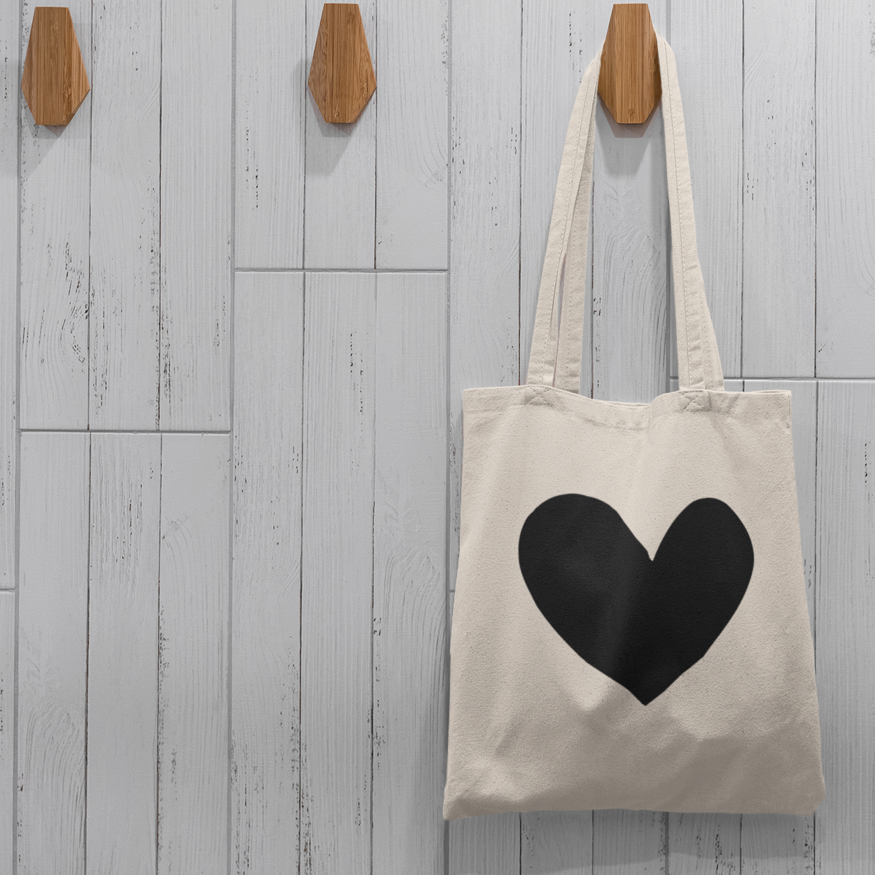 Bold Heart Tote Bag - Durable 100% Cotton Canvas, Perfect for Everyday Use