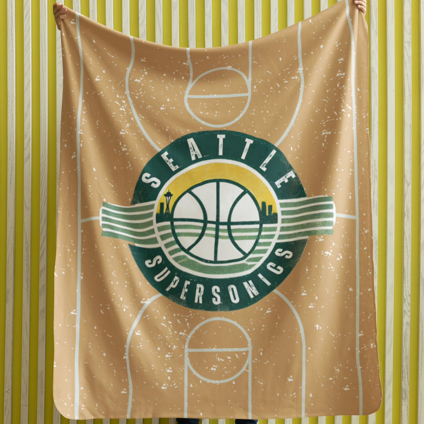 Vintage Supersonics Velveteen Blanket – Super Soft NBA-Inspired Comfort