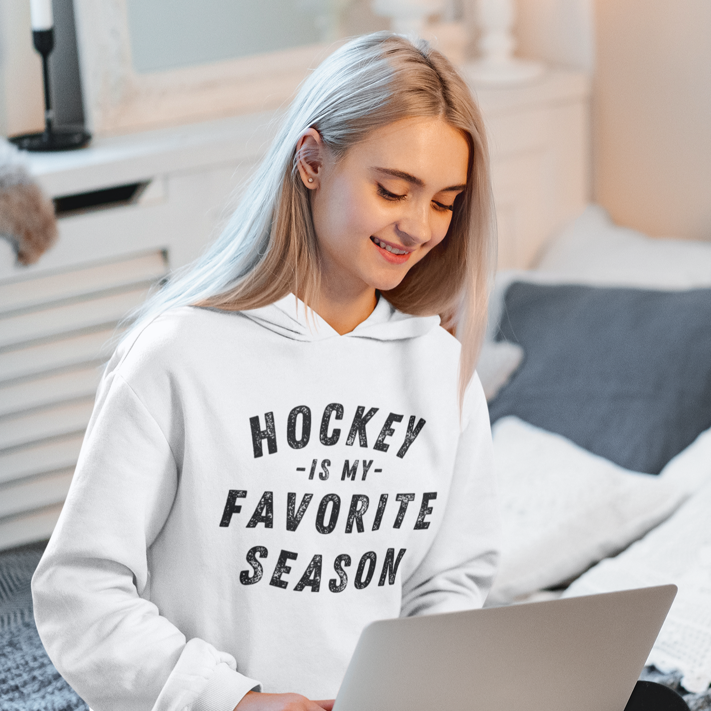 Hockey Is My Favorite Season Lightweight Hoodie – 100% Ethically Sourced Cotton & Sustainable Style