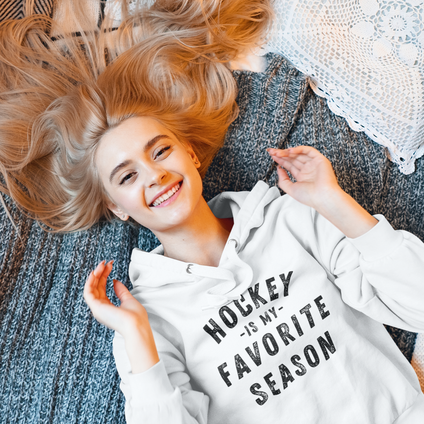 Hockey Is My Favorite Season Lightweight Hoodie – 100% Ethically Sourced Cotton & Sustainable Style