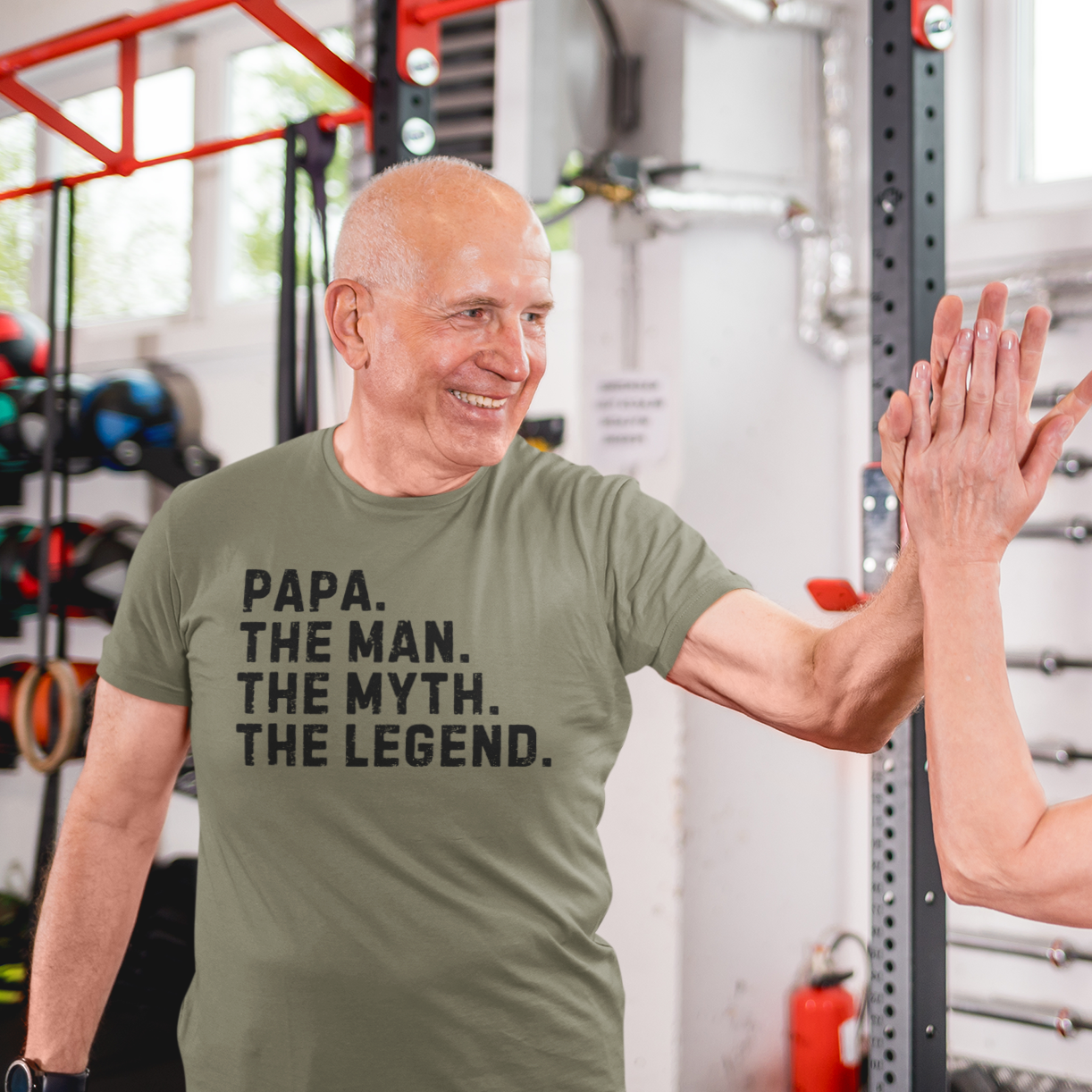 Papa. The Man. The Myth. The Legend. Heather T-Shirt - Ultra-Soft Cotton-Poly Blend, Unisex Classic Fit