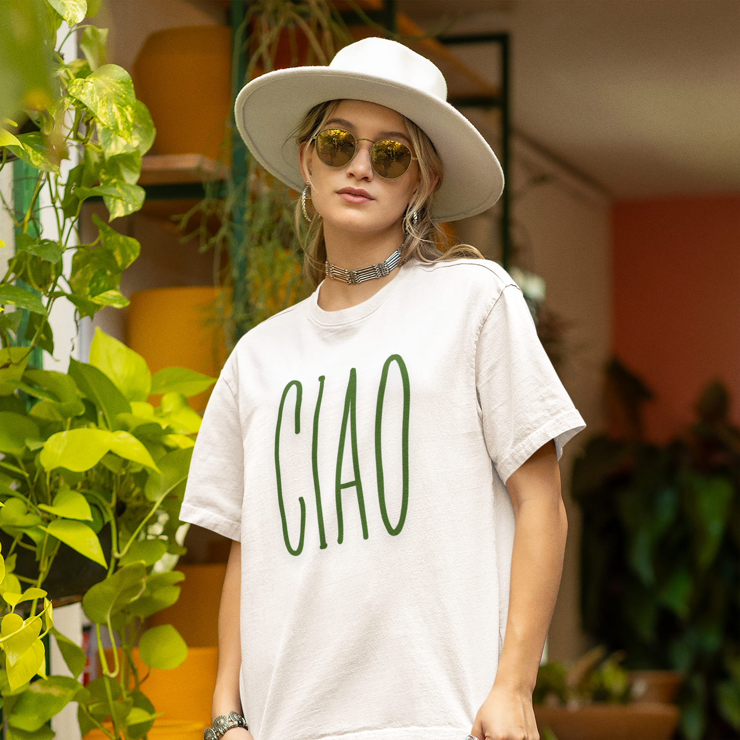 Oversized "CIAO" T-Shirt – Ethically Sourced, Italian-Inspired Fashion