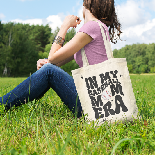 Baseball Mom Era Cotton Canvas Tote Bag - Durable & Stylish, Perfect for Game Day Essentials