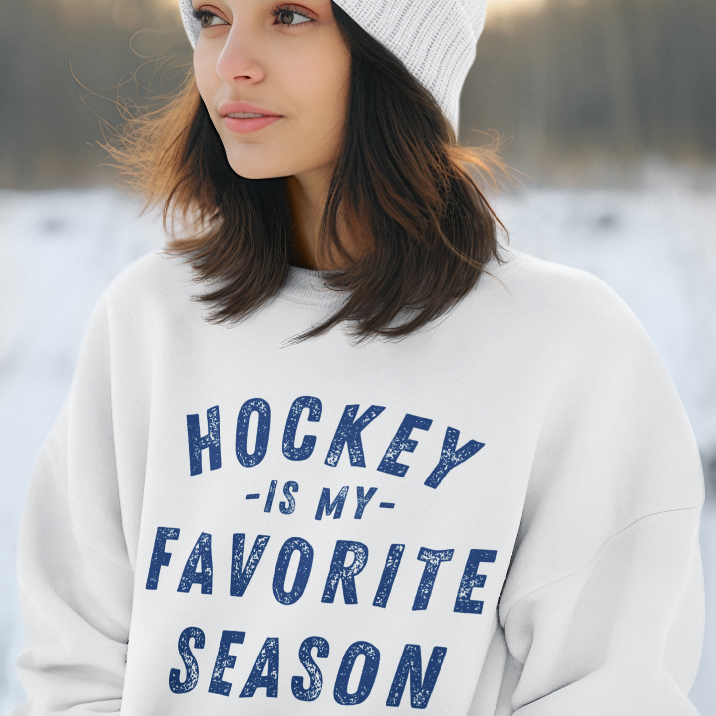 Eco-Friendly Hockey Season Garment-Dyed Unisex Sweatshirt - Sustainable Ring-Spun Cotton & Polyester Blend